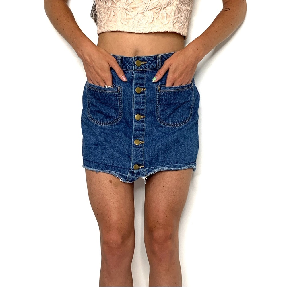 Women’s Mini Button Up Jean Skirt Size M